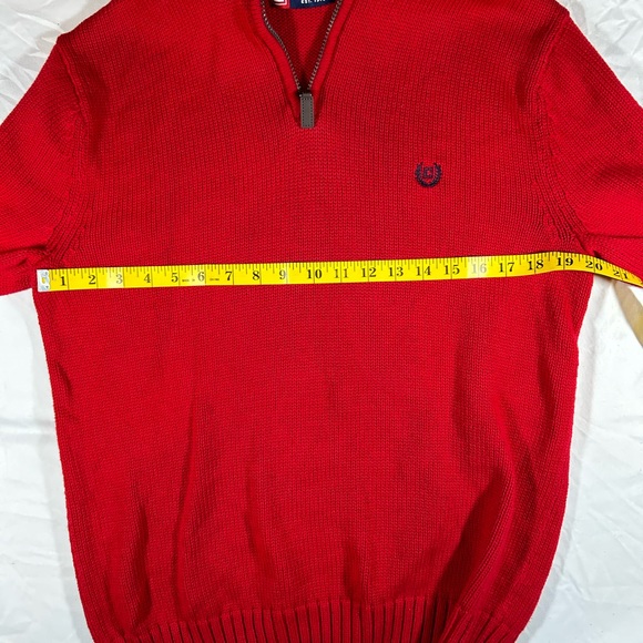 Chaps Men’s 1/4 Zip Mock Neck Sweater Red Medium - Picture 4 of 6